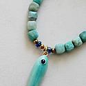 Fresh Water Pearl + Moonstone OR Amazonite Cube Necklace - The Fishy Fishy Necklace