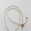 Vintage Glass Micro Pearls + Petite MOP Heart Necklace - The Petite Lauren Necklace