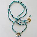 Apatite Beaded Necklace with Teal Quartz Pendant - The Jenna Necklace