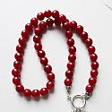 Ruby Red Faceted Jade and Sterling Heart Necklace - The Charlotte Necklace