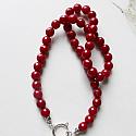 Ruby Red Faceted Jade and Sterling Heart Necklace - The Charlotte Necklace