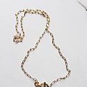 Gold Plated Paper Clip Chain and Moonstone/CZ Pendant Necklace - The Allie Necklace