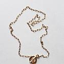 CZ Heart Pendant on Gold Plated Paper Clip Chain - The Sierra Necklace