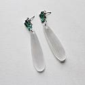 Selenite and Green Chalcedony Post Style Earring - The Jamie Earrings