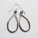 Pyrite and Sterling Silver Hoop Earrings - The Shayla Earrings