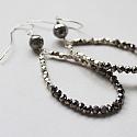 Pyrite and Sterling Silver Hoop Earrings - The Shayla Earrings