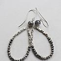 Pyrite and Sterling Silver Hoop Earrings - The Shayla Earrings
