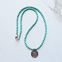 Turquoise and Simple Medallion Necklace - The Taos Necklace