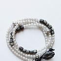 Czech Glass and Indonesian Lava Bead Wrap Bracelet - The Finch Bracelet