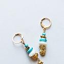 Citrine, Turquoise, and Mother of Pearl Earrings - The Sunset Cay Earrings