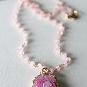 Rose Quartz and Pink Solar Quartz Pendant - The Chelsea Necklace