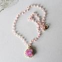 Rose Quartz and Pink Solar Quartz Pendant - The Chelsea Necklace