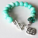 Vintage German Glass and Celtic Charm Bracelet - The Galway Bracelet