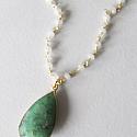 Moonstone and Chrysoprace Necklace - The Sligo Necklace