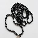 Black Obsidian and Organic Leaf Handtied Necklace - The Sage Necklace
