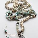 Hand Tied Amazonite and Magnesite Pendant Necklace - The Panama Necklace