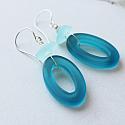 Teal Sea Glass Hoop Earrings - The Rockaway Earrings