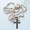 Pink Peruvian Faceted Hand Tied Necklace - The Jerusalem Necklace