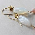NEW Color - Czech Glass and Gold Blossom Earrings - The Plumeria Earrings