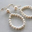 Fresh  Water Pearl Free Form Hoop Earrings - The Jacquiline Earrings