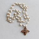 Fresh Water Pearl Double Strand Cross Necklace - The Devotion Necklace