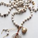 Riverstone and Shell Hand Knotted Necklace - The Coastal Vie Necklace