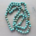 Long Turquoise Knotted Necklace - The Lagoon Necklace