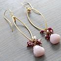 Pink Opal and Mixed Gem Cluster Earrings - The Chloe Earrings