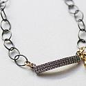 Oxidized Sterling Silver CZ Bar Bracelet - The Paris Bracelet