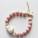 Pink Opal and Baroque Pearl Bracelet - The Pearl Bracelet