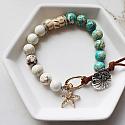 Ocean Jasper and Magnesite Button Bracelet - The St. Augustine Bracelet