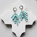 Faceted Turquoise Coin Cascade Earrings - The Yuma Earrings