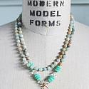 OOAK Hand Tied Amazonite and Mother of Pearl Pendant - The Beloved Necklace