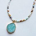 Natural Amazonite Beaded Necklace - The Aimee Necklace