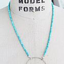 Turquoise and Sterling Silver O Necklace