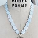 Mother of Pearl Shell and Silver Pendant Necklace - The Skylar Necklace