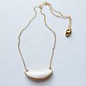 Pearl Crescent Pendant Necklace - The Hallie Necklace