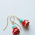 Turquoise and Italian Murano Glass Earrings - The Apris Earrings