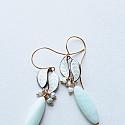 Amazonite and Vintage Enamel Earrings - The Clarissa Earrings