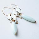 Amazonite and Vintage Enamel Earrings - The Clarissa Earrings