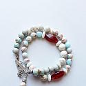 Impression Jasper and Carnelian Double Wrap Bracelet - The Desert Rose Bracelet