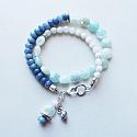 Aquamarine, Blue Adventurine, Moonstone Bracelet - The Sea and Sky Bracelet