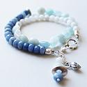 Aquamarine, Blue Adventurine, Moonstone Bracelet - The Sea and Sky Bracelet