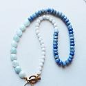 Aquamarine, Blue Adventurine, Moonstone, Blue Opal Necklace - The Sea and Sky Necklace