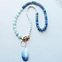 Aquamarine, Blue Adventurine, Moonstone, Blue Opal Necklace - The Sea and Sky Necklace