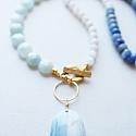 Aquamarine, Blue Adventurine, Moonstone, Blue Opal Necklace - The Sea and Sky Necklace