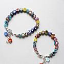 Vintage Italian Murano Glass and Silver Bracelets - Mommy & Me Bracelets