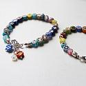 Vintage Italian Murano Glass and Silver Bracelets - Mommy & Me Bracelets