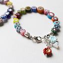 Vintage Italian Murano Glass and Silver Bracelets - Mommy & Me Bracelets