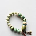 Jasper, Handmade Glass, Lucite Stretch Bracelet - The Cascade Bracelet